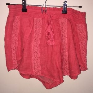 American Eagle Tassle Coral Summer Shorts